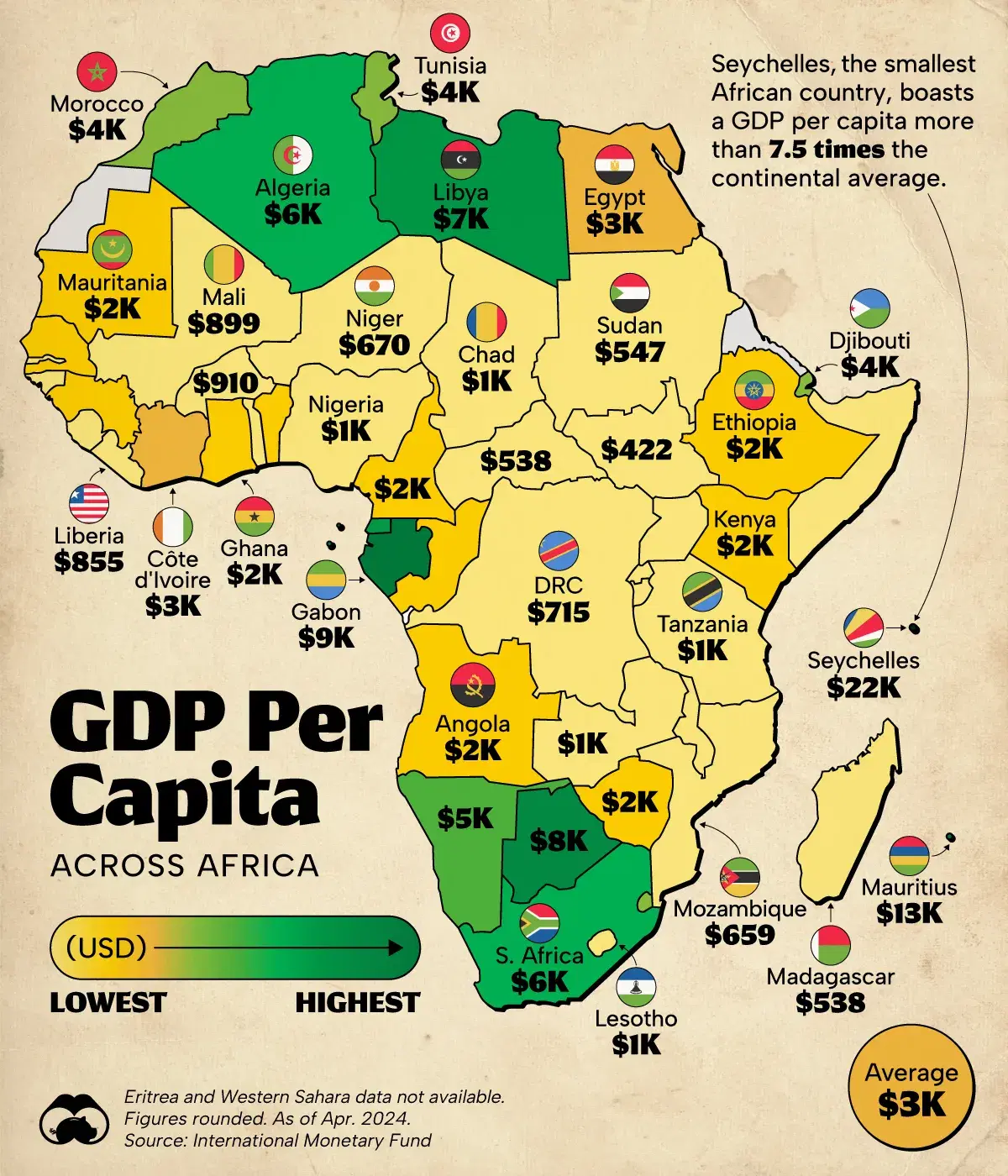 African Countries' GDP per Capita Mapped