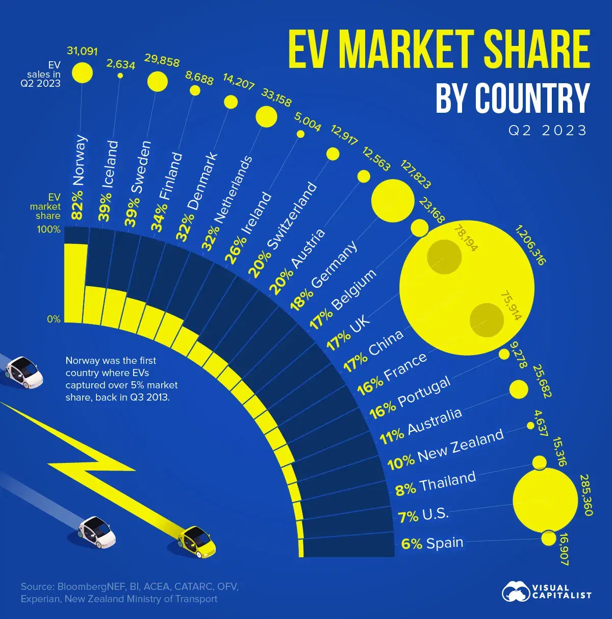 The Top 20 Countries by EV Market Share
