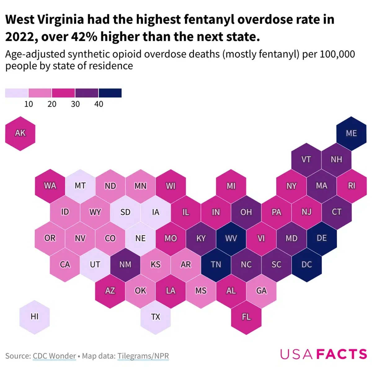 Which states are losing the most people to fentanyl?