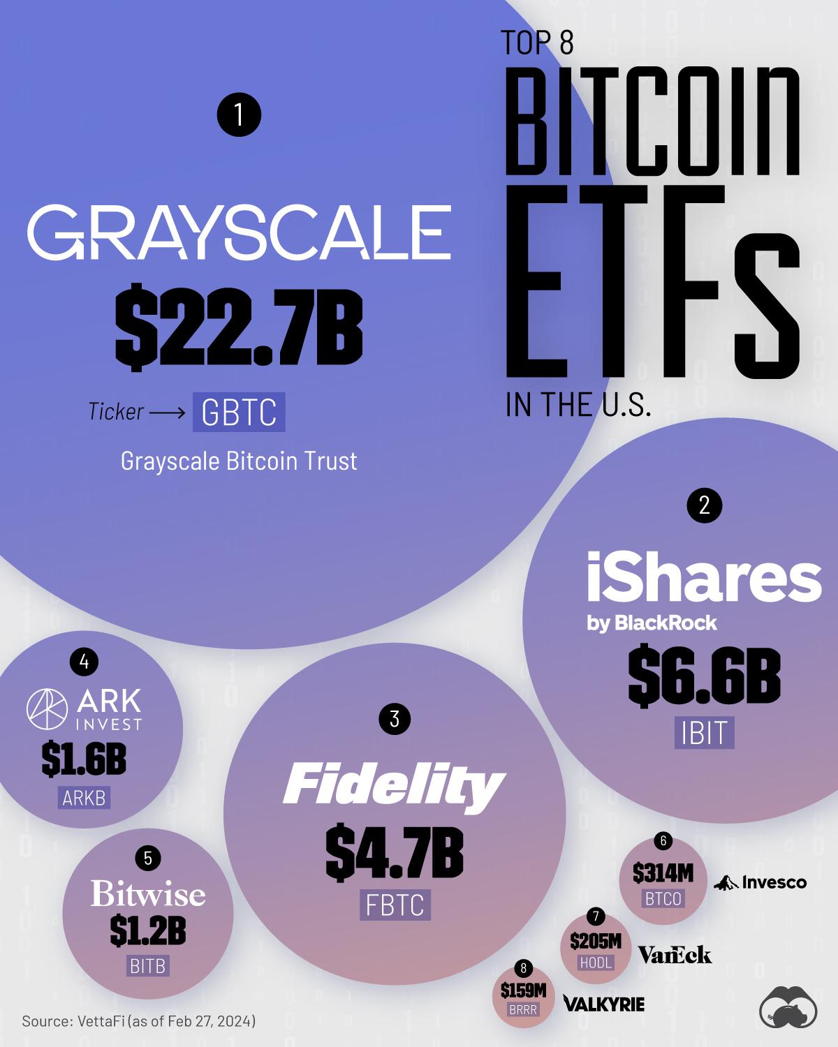 Ranked: The Largest Bitcoin ETFs in the U.S. 