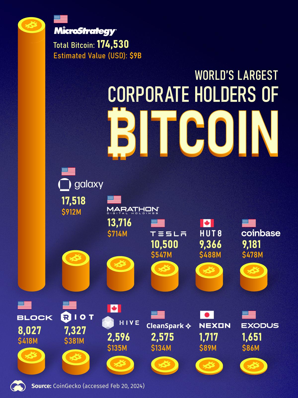 North American Companies Own a Lot of Bitcoin